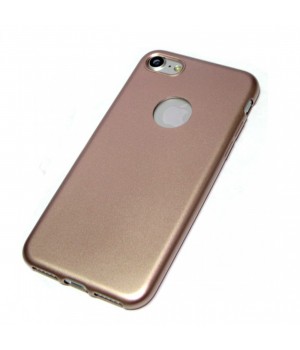 Крышка Apple iPhone 6 / 6s Силикон Логотип Блестящий (Розовая)