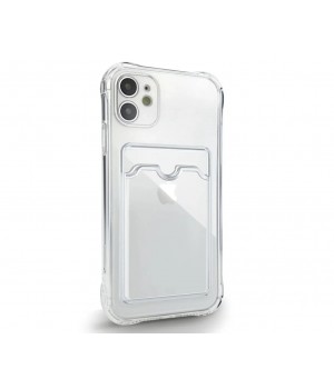 Крышка Apple iPhone 14 Pro Max Breaking с карманом для карт (Прозрачный)