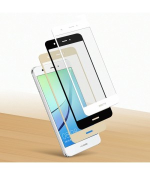 Защитное стекло Samsung A730f (A8+ 2018) Полный экран (Белое)