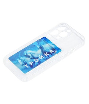 Крышка Apple iPhone 13 MIni Cristal с визитницей и защитой камеры прозрачная