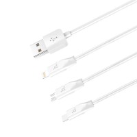 КаБель Apple Lightning 8 pin Hoco X1 (Lightning Micro Usb Type-C) 3 в 1 (1M)