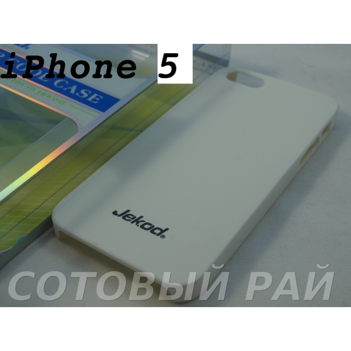 Крышка Apple iPhone 5/5S Jekod пластик (Белая)