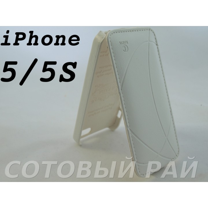 Чехол-книжка Apple iPhone 5/5S Rada R64 (Белый)