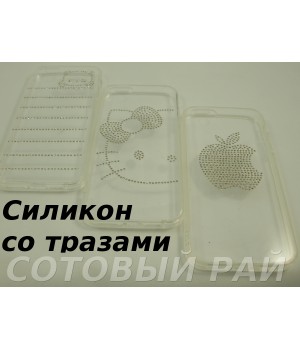 Крышка Apple iPhone 5/5S Силикон со стразами