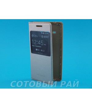 Чехол-книжка Samsung J100f (J1) Flip Cover с окном (Бронза)