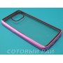 Крышка Samsung G930f (Galaxy S7) Силикон с краями металлик (Розовый)