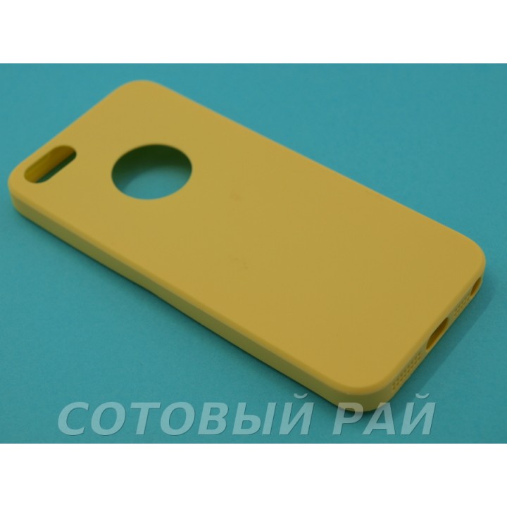 Крышка Apple iPhone 5/5S Силикон TPU (Желтый)