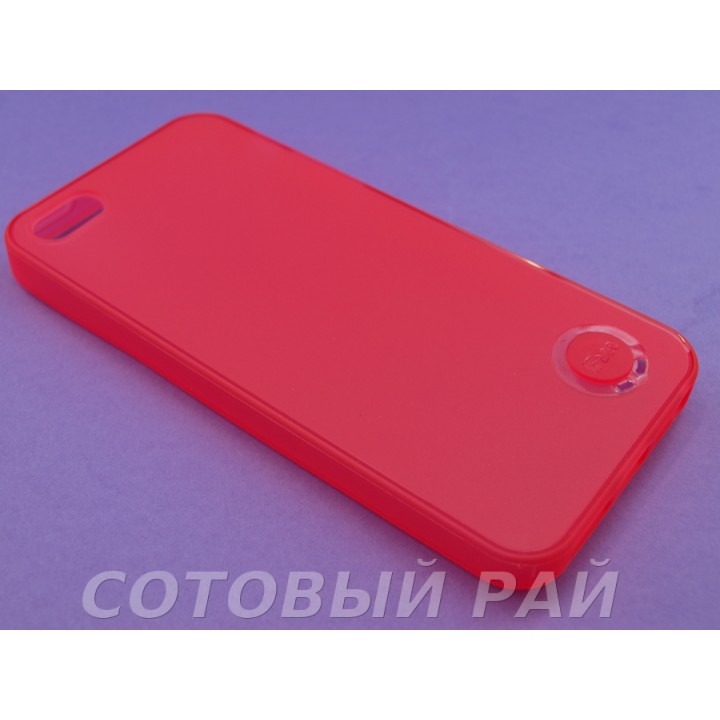 Крышка Apple iPhone 5/5S Силикон iFace с отверстием (Красный)