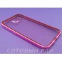 Крышка Samsung G930f (S7 Plus) Силикон с краями металлик (Розовый)