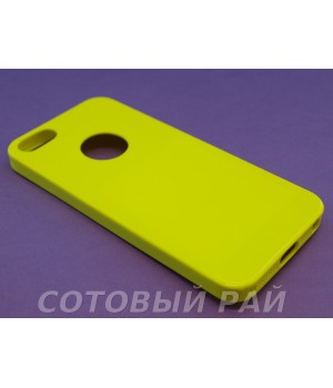 Крышка Apple iPhone 5/5S Силикон Блестящий (Желтый)
