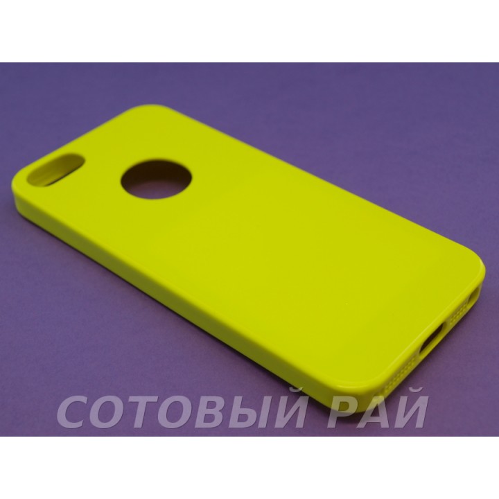 Крышка Apple iPhone 5/5S Силикон Блестящий (Желтый)