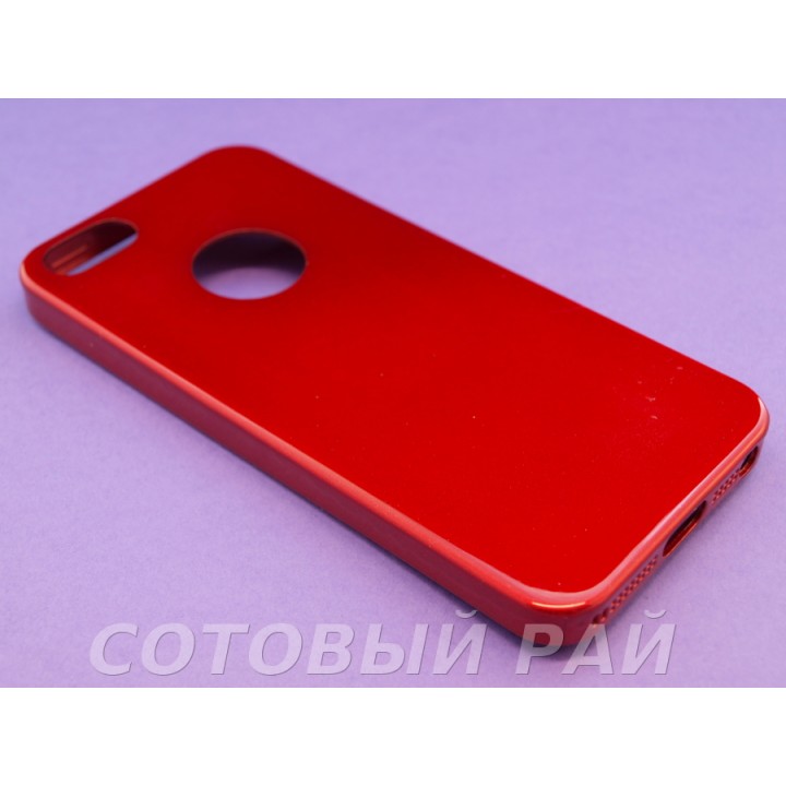 Крышка Apple iPhone 5/5S Силикон Блестящий (Красный)