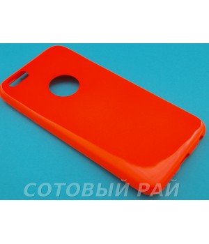 Крышка Apple iPhone 6 / 6s Силикон Блестящий (Оранжевый)