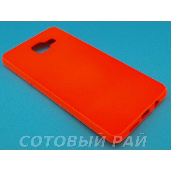Крышка Samsung A510f (A5-2016) Силикон Блестящий (Оранжевый)