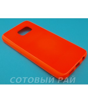 Крышка Samsung G930f (Galaxy S7) Силикон Блестящий (Оранжевый)