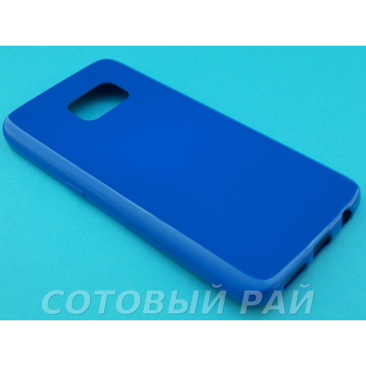 Крышка Samsung G930f (Galaxy S7) Силикон Блестящий (Синий)