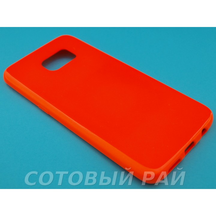 Крышка Samsung G935f (S7 Edge) Силикон Блестящий (Оранжевый)