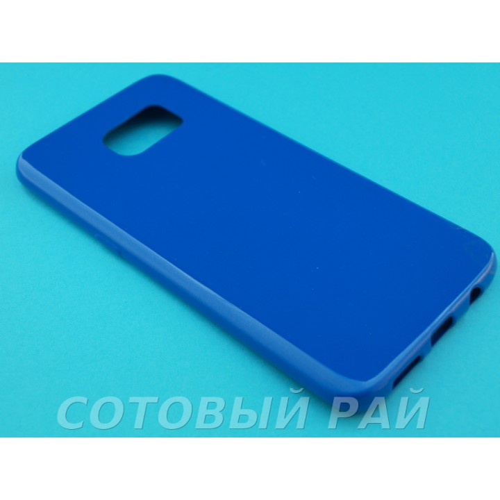 Крышка Samsung G935f (S7 Edge) Силикон Блестящий (Синий)