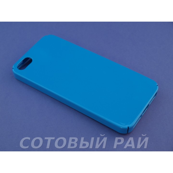 Крышка Apple iPhone 5/5S Пластик с защитными краями (Синий)