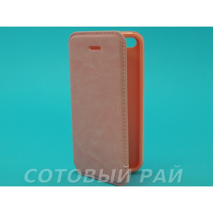 Чехол-книжка Apple iPhone 5/5S COMK Бок (Розовый)