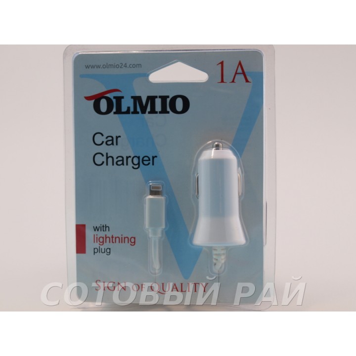 АвтомоБильное зарядное устройство Olmio Apple 8 pin Lightning (1A)
