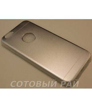 Крышка Apple iPhone 6 / 6s Алюминий+силикон (СереБро)