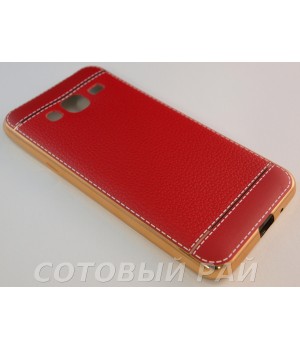 Крышка Samsung J300/J320 (J3/J3-2016) Paik Кожа (Красная)