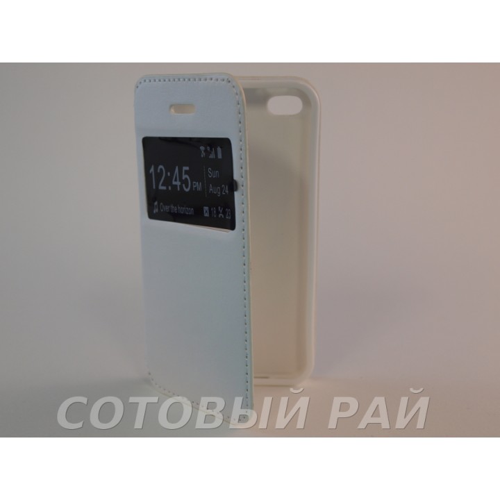 Чехол-книжка Apple iPhone 4/4S COMK Бок (Белая)