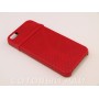 Крышка Apple iPhone 5/5S Кожа с рисунком (Красная)