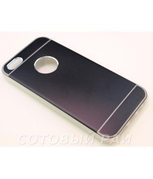 Крышка Apple iPhone 5/5S Алюминий+силикон (Черная)