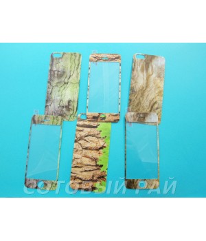 Защитное стекло Apple iPhone 5/5S Деревянный рисунок (Перед+Зад)