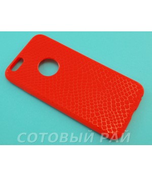 Крышка Apple iPhone 6 / 6s Силиконовая Крокодил (Красная)
