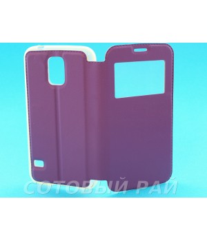 Чехол-книжка Samsung G900 (S5) Armor Бок + окно (Фиолетовый)