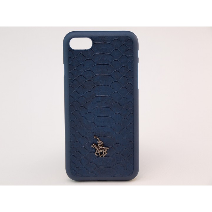 Крышка Apple iPhone 7 Кожа Крокодил (Синий)
