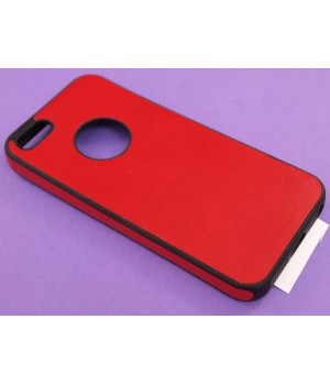Крышка Apple iPhone 5/5S Brauffen под кожу (Красная)