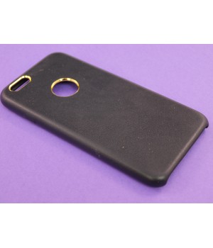 Крышка Apple iPhone 6 / 6s Brauffen с золотым оБодком (Черная)
