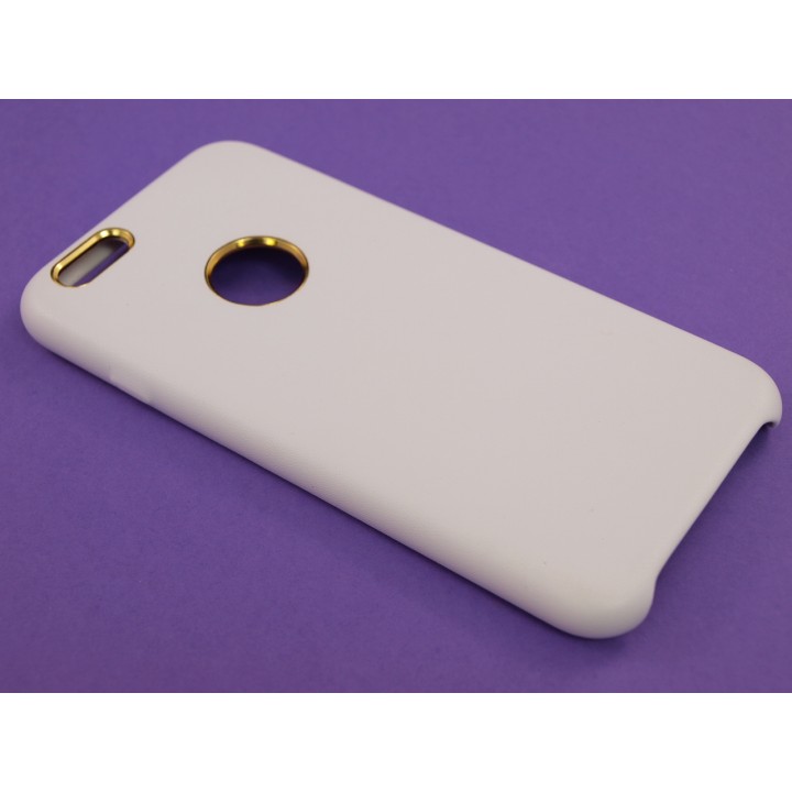 Крышка Apple iPhone 6 / 6s Brauffen с золотым оБодком (Белая)
