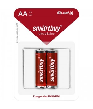 Батарейки Smartbuy пальчик (LR6) AA (2 штуки) Блистер Алкалиновые