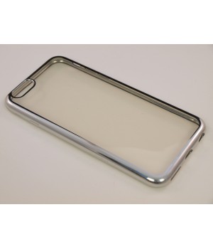 Крышка Apple iPhone 6 / 6s Силикон с краями металлик (СереБро)