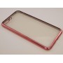Крышка Apple iPhone 7 Plus Силикон с краями металлик (Розовая)