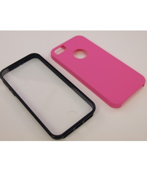Крышка Apple iPhone 5/5S Две стороны с пленкой (Розовая)