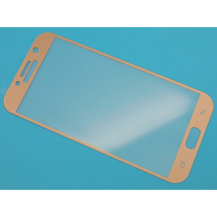 Защитное стекло Samsung A720f (A7-2017) Полный экран (Золотое)