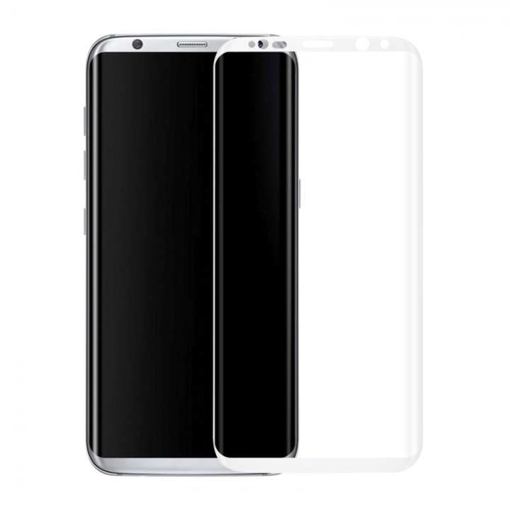 Защитное стекло Samsung G955f (Galaxy S8+) Изогнутое (Белое)
