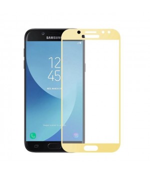 Защитное стекло Samsung J330f (J3 2017) Полный экран (Золотое)