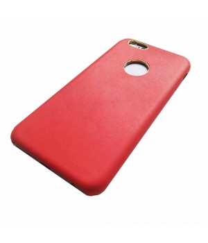 Крышка Apple iPhone 5/5S Brauffen кожа с золотым оБодком (Красная)