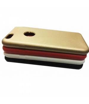 Крышка Apple iPhone 6 Plus Brauffen кожа с золотым оБодком (Белая)