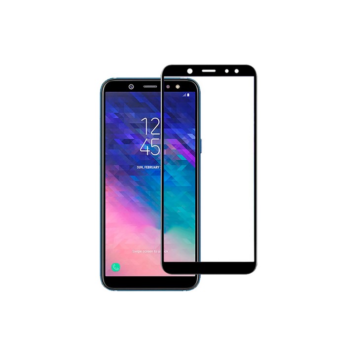 Защитное стекло Samsung A600f (A6 2018) Полный экран (Черное)