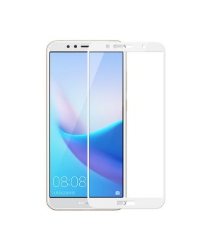 Защитное стекло Huawei Honor 7A Pro / 7C / Y6 2018 / Y6 Prime 2018 Полный экран (Белое)