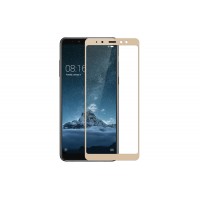 Защитное стекло Samsung A600f (A6 2018) Полный экран (Золотое)