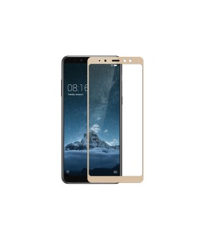 Защитное стекло Samsung A600f (A6 2018) Полный экран (Золотое)